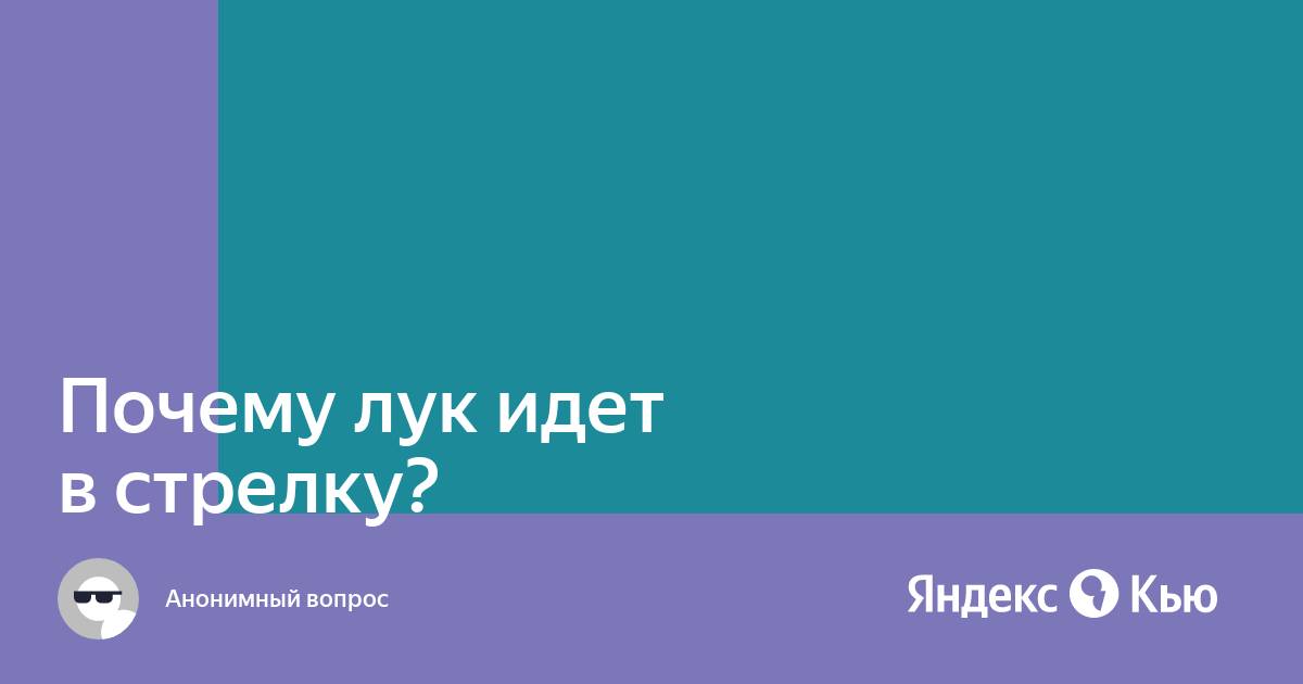 Почему лук идет в стрелку?» — Яндекс Кью
